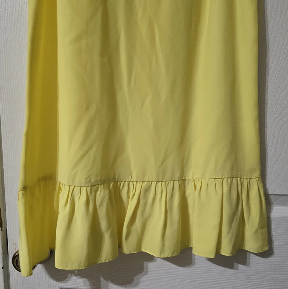 Amanda Uprichard Silk Mini Shift Dress w/ Ruffle Hem in Yellow, Unlined, EUC! - Picture 2 of 13